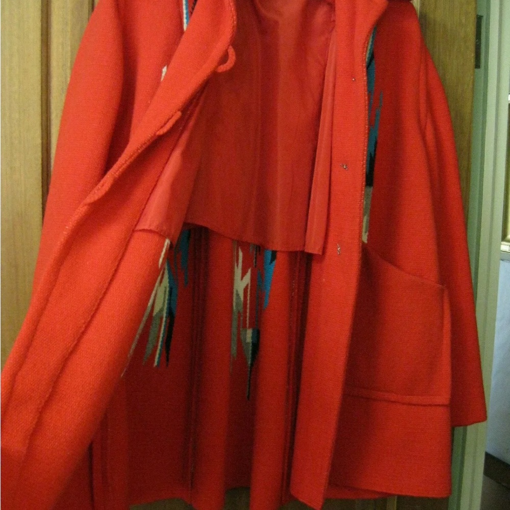 Craft Red Wool Chimayo Blanket Coat - Picture 7 of 13